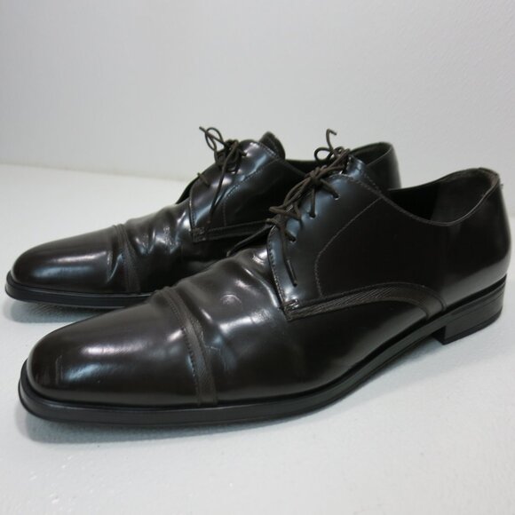 Prada Cap Toe Leather Dress oxfords Men's Footwear Shoes Men's Italy Sz 11 - Picture 1 of 10